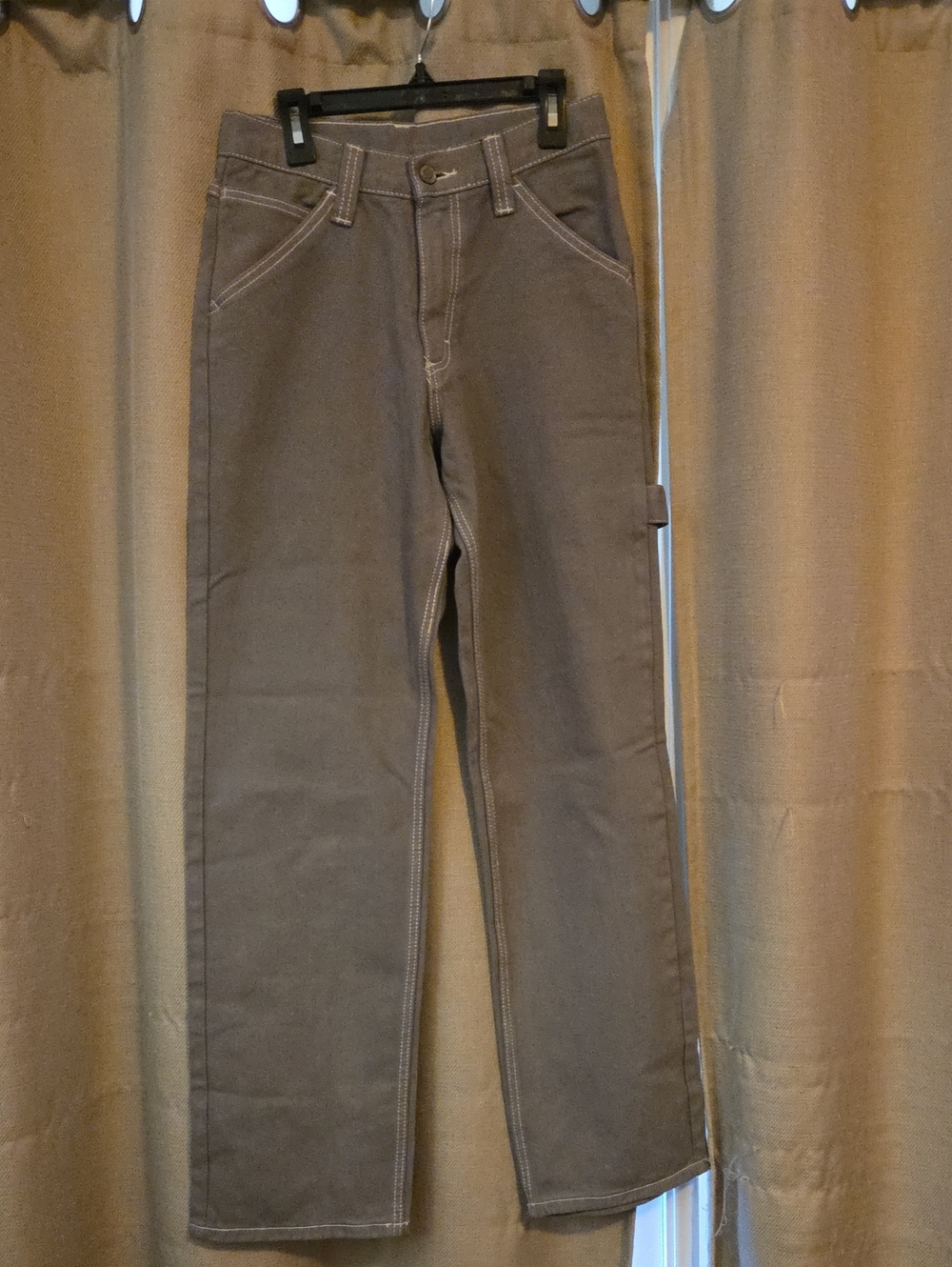 Carpenter Style Straight Leg Women's Jeans in Gray/Blue